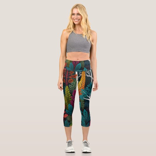 LEGGINGS CAPRI FEUILLAGE FORESTIER (Recto)