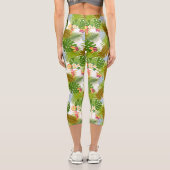 Leggings Capri Feuillage tropical Blanc d'été (Verso)