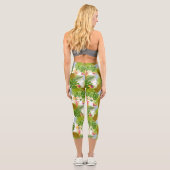 Leggings Capri Feuillage tropical Blanc d'été (Verso)