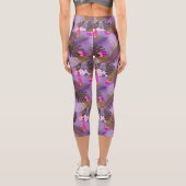 Leggings Capri Feuillage tropical violet d'été (Verso)