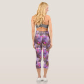Leggings Capri Feuillage tropical violet d'été (Verso)