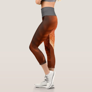 Leggings Capri Feuille Et Noir Zazzle_Growshop.