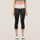 Leggings Capri Feuille noir et blanc (Recto)