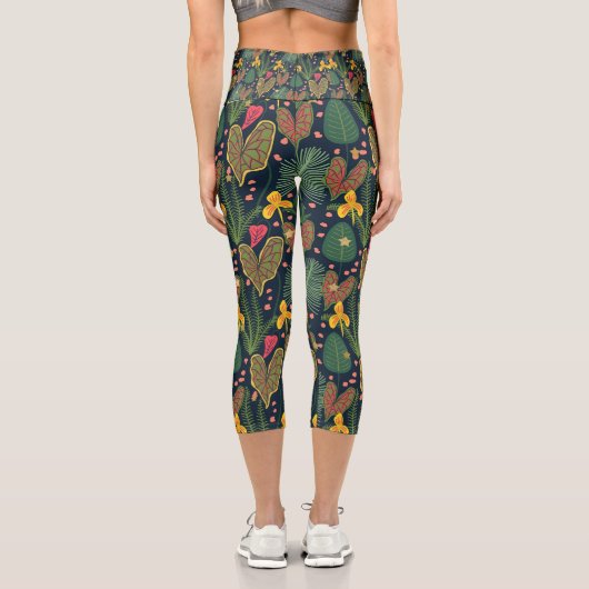 Leggings Capri Feuille tropicale Capris (Verso)
