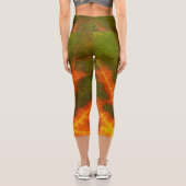 Leggings Capri Feuille vert orange et jaune d'Aspen #1 (Verso)