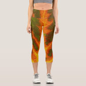 Leggings Capri Feuille vert orange et jaune d'Aspen #1 (Recto)