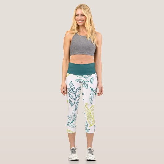 Leggings Capri Feuille verte (Recto)