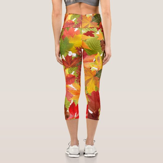Leggings Capri Feuilles automnales d'automne (Verso)