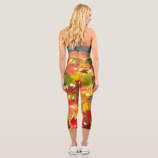 Leggings Capri Feuilles automnales d'automne (Verso)