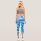 Leggings Capri Feuilles Bleues (Recto)