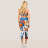 Leggings Capri Feuilles bleues d'automne (Verso)