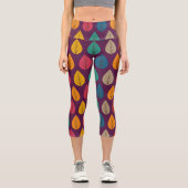 Leggings Capri Feuilles de chute rétro (Recto)
