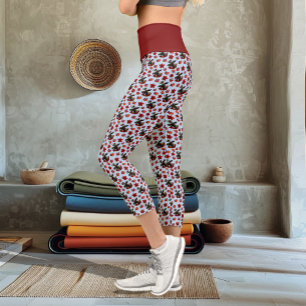 Leggings Capri Feuilles de Érable Rouge Orignal