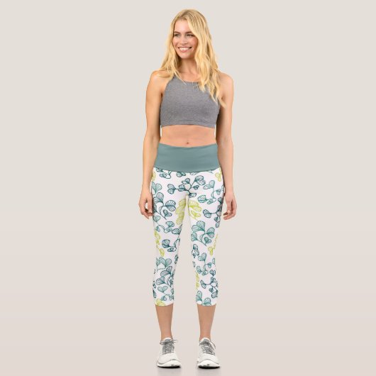 Leggings Capri Feuilles de Ginkgo (Recto)