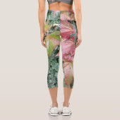 Leggings Capri Feuilles de lierre vert rouge automne saison (Verso)