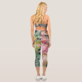 Leggings Capri Feuilles de lierre vert rouge automne saison (Verso)