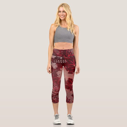 Leggings Capri Feuilles d'or 1 (Recto)