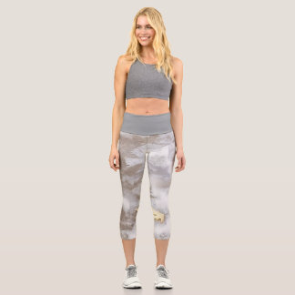 Leggings Capri feuilles empreintes