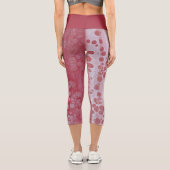 Leggings Capri Feuilles rouges et roses (Verso)