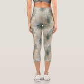 Leggings Capri Feuilles tropicaux Gold Green (Verso)