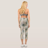 Leggings Capri Feuilles tropicaux Gold Green (Verso)