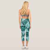 Leggings Capri Feuilles tropicaux : Motif Floral sans joint. (Verso)