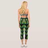 Leggings Capri Feuilles verts néon - art fractal, (Verso)