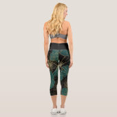 Leggings Capri Feuilles verts or (Verso)