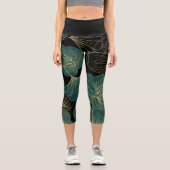 Leggings Capri Feuilles verts or (Recto)
