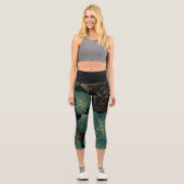 Leggings Capri Feuilles verts or (Recto)