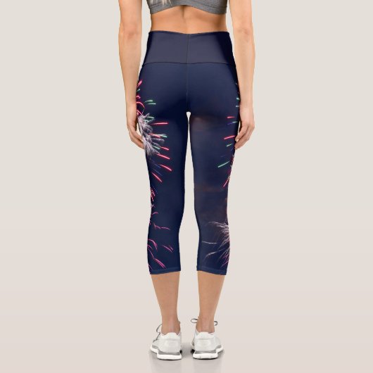 Leggings Capri Feux d'artifice 4 juillet fête de l'indépendance (Verso)