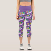 Leggings Capri Fierté LGBTQ L'amour gagne Rainbow Purple (Recto)