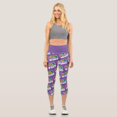 Leggings Capri Fierté LGBTQ L'amour gagne Rainbow Purple (Recto)