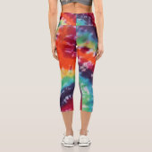 Leggings Capri Fièvre Hippie Tie Dye arc en ciel (Verso)