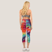 Leggings Capri Fièvre Hippie Tie Dye arc en ciel (Verso)