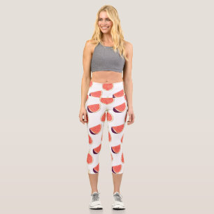 Leggings Capri Fig mauve : motif coloré