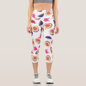 Leggings Capri Figes fraîches Aquarelle de jus rose (Recto)