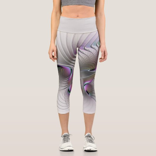 Leggings Capri Figure de fantaisie abstraite moderne et timide, a (Recto)