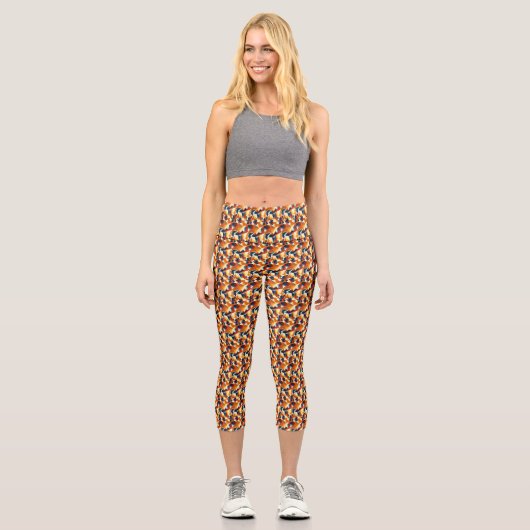 Leggings Capri Filet de triangles multicolores (Recto)