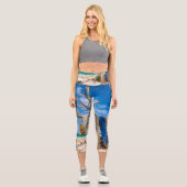 Leggings Capri Filets de pêche séchant sur la plage (Recto)