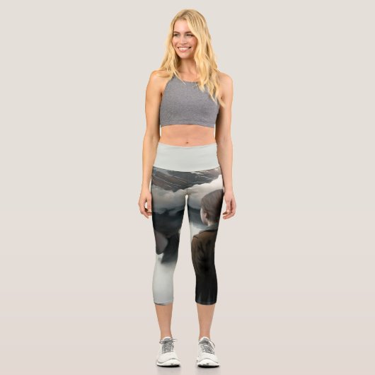 Leggings Capri Fille avec des nuages (Recto)