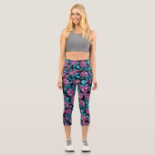 Leggings Capri Fille moderne violet Turquoise vert Floral Aquarel (Recto)