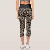 Leggings Capri Fille Noir Empreinte de léopard Glam (Verso)