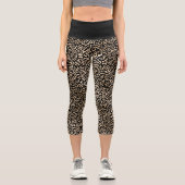 Leggings Capri Fille Noir Empreinte de léopard Glam (Recto)