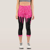 Leggings Capri Fille Noir Hot Rose Parties scintillant Drivers No (Recto)