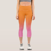 Leggings Capri Fille rose et orange brillant Ombre (Recto)