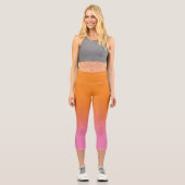 Leggings Capri Fille rose et orange brillant Ombre (Recto)