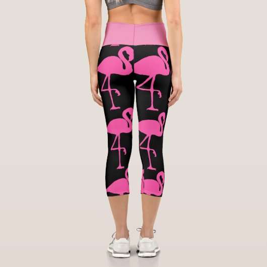 Leggings Capri Flamant rose ROSE CAPRI YOGA LEGINGS PANTS (Verso)