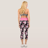 Leggings Capri Flamant rose rose pâtisserie moderne noir Capri Le (Verso)