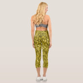 Leggings Capri Flamme de parties scintillant jaune foncé (Verso)